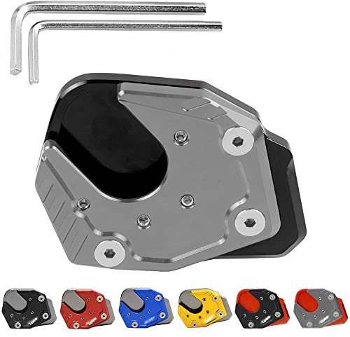 Motorrad CNC Seitenständer Verbreiterung Ständer Seite Ständer Verlängerung Teller Pad für XADV X ADV 750 2017-2020 (Schwarz+Titan)