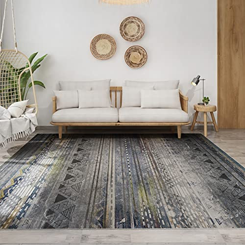Teppich Zimmer deko mädchen grau blau grün Retro-geometrischer Stil wohnzimmerteppich schmutzabweisend langlebig mädchen Zimmer deko deko babyzimmer Junge 50x80cm