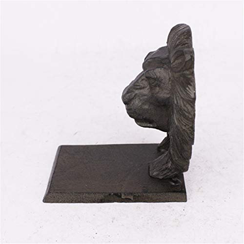 JTRHD Door Wedge Stopper Door Stop Metal Cast Iron Windproof Classical Relief Lion Head Door Stop Home Villa for Homes,Offices (Color : Cast Iron, Size : 12x9.9x13.3cm)