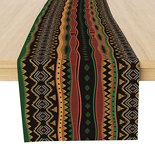 Traditioneller afrikanischer Tischläufer, afrikanische Tischdekoration für Esszimmer, Küche und Zuhause mit Vintage-Muster, für Feiertage, Partys oder als Einweihungsgeschenk, 33 x 183 cm