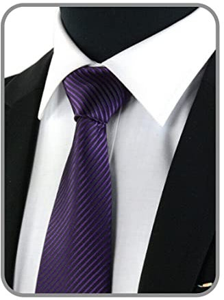 Boolavard Cravatta in seta da uomo classica Cravatta in tessuto JACQUARD (Viola scuro)