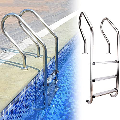 Edelstahl-Schwimmbadleiter Im Boden, 2/3/4/5-Stufen-Schwimmbadleiter Im Boden Mit Einfach Zu Montierenden Beinen, EIN- Und Ausstiegssystem Für Im Boden Eingelassene Schwimmbäder (Color : 5 Pedals)