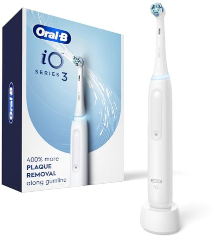 Oral-B Rechargeable Electric Toothbrush, iO3 Clean & Protect, 3 Cleaning Modes, Visible Pressure Sensor, White