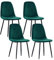 JaHECOME Esszimmerstuhl, Sessel, Samt, Wohnzimmerstuhl, Farbe wählbar, gepolsterter Sitz mit Rückenlehne, Schwarze Metallbeine für Küche, Schlafzimmer, Esszimmer (4, grün)