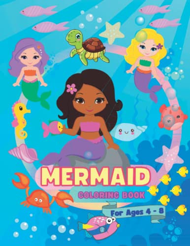 Mermaid Coloring Book: For Kids Ages 4-8: Fantasy Coloring Book for Kids