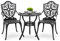 Nuu Garden Bistro-Set, 3-teilig, für den Außenbereich, Aluminiumguss, Terrassen-Bistro-Sets mit Schirmloch, Bistrotisch und Stühle, 2er-Set für Terrasse, Hinterhof