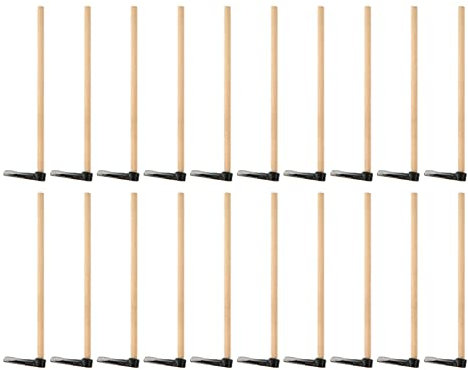 SPYMINNPOO Zappa in Miniatura per Casa delle Bambole 20 Pezzi, Mini Zappa Giocattolo in Legno Realistico per Attrezzi da Giardino per Casa delle Bambole in Scala 1/12 1/6