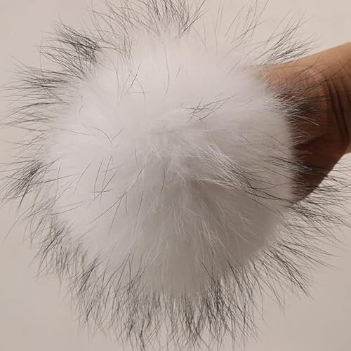 NIPO 4 STÜCKE 13-15 cm Echtpelz Pompon Mit Schnalle Fuchs Bommel Bälle Pelz Pompon Für Schals Hüte Taschen DIY Zubehör