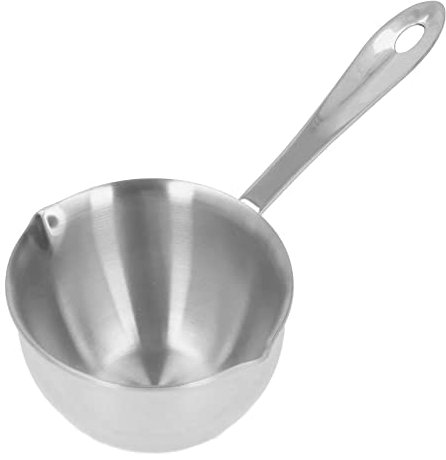 Mini Casserole, Marmite à Beurre Pot Chauffe-lait et Café avec Becs Doubles, Marmite à Chocolat et à Beurre, Casserole Multifonctionnelle en Acier Inoxydable pour Faire Fondre le Chocolat(Argent)