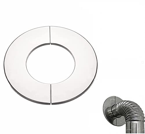 Beekeg Rosetta per canna fumaria, rosetta di copertura in acciaio inox, manicotto per tubo, accessorio per camino, rosetta (DN 80 mm)