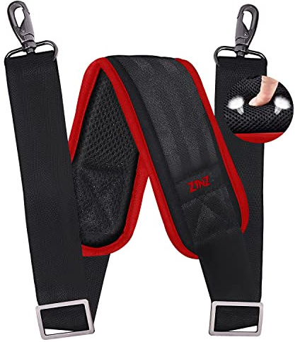 ZINZ 79 Verstellb. Trageriemen m. Dickem Polster (200cm,Wein Rand) | Metallhaken, Doppelschnallen, Weich & Atmungsaktiv, Für Laptops, Taschen & Sporttaschen