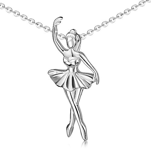 Materia Frauen Halskette Silber 925 Ballett Anhänger KA-260-K30-60cm