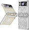 Eabhulie Case for Samsung Galaxy Z Flip 4 5G Hinge Protection Stylish Electroplated Hard PC Cover Silver