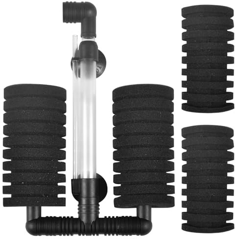 Forhome Schwammfilter Aquarium Set, Luftheber Filter Aquarium, Hamburger Mattenfilter, Mit 2 Ersatzschwämmen, Erhöhen Sie den Sauerstoffgehalt des Aquariums, Verbesserung der Wasserqualität