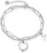 Emibele Charme Herzförmig Armband für Frauen Mädchen, Titanium Love Armband mit Karabinerverschluss, Doppelte Feine Kette & Büroklammer Armband Schmuck