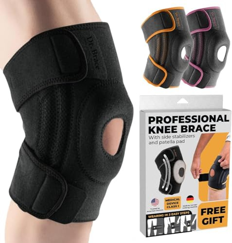 DR. BRACE ELITE Knee Brace with Side Stabilizers & Patella Gel Pads for Maximum Knee Pain Support and fast recovery for men and women - Please Check How To Size Video (Pluto XL)