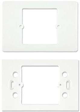Adattatore universale scatola placca da 503 a 502, placca adattatore riduttore da 503 a 502 in plastica. Supporto adattatore cassetta per termostati o altro (Mod 1 Bianco)
