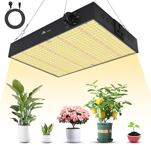 VIXKPIRR Pflanzenlampe LED 2000W Vollspektrum, LED Grow Lampe Dimmbarer Growlight, 2000W Pflanzenlampe mit UV & IR Wachstumslampe für Growzelt Zimmerpflanzen Gemüse Blume