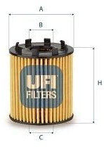 UFI Filtro olio Cartuccia filtro 25.258.00