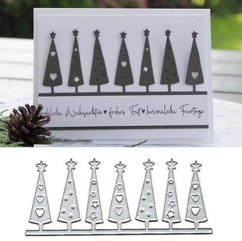 6 Pcs Metal Christmas Tree Die Cuts - Cut Stencils for DIY Papercrafts, Cards & Decor, Scrapbooking Dies