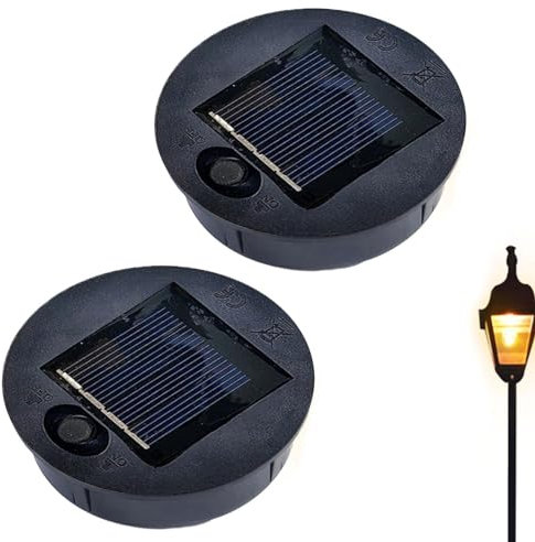 Ersatz-Solarzellen für Gartenleuchten, 2 Stück, Solarleuchten, Ersatz-Oberteil, wasserdicht, 1,2 V, 600 mAh, für hängende Laternen im Freien, Solarpanel-Laterne, Deckelleuchten