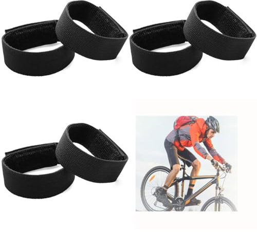 6 Stück Hosenklammer Fahrrad, Hosenklammern für Radfahrer, Hosenschutz Fahrrad Hosenband Fahrrad mit Klettverschluss Band für Wandern Camping Wathose Angeln Militäruniformen