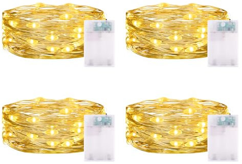 LED Lichterkette Batterie mit Timer, 2M 20LED Kupferdraht Lichterkette Innen Lichterkette Wasserdicht für DIY Schlafzimmer Garten Party Weihnachten Halloween Hochzeit Deko
