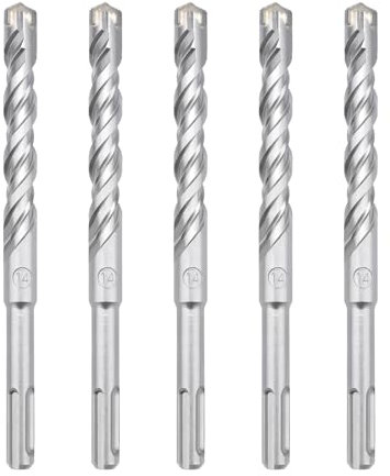 hsawbit 5PCS Masonry Drill Bits Set with SDS Plus Shank, 14mm x 160mm Hammer Drill Masonry Drills Tungsten Carbide Tip for Concrete, Brick, Cement Walls, Stone