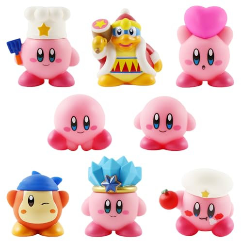 Ki-Rby Cake Toppers - 8 PCS Figures Set for Cake & Cupcake Decorations - Birthday Party Supplies
