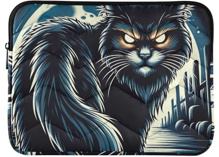 Mallette de transport pour ordinateur portable Motif chat maléfique 15