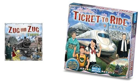 Days of Wonder - UNbox Now - Zug um Zug – Europa, Grundspiel, Familienspiel, Brettspiel, 2-5 Spieler, Ab 8+ Jahren, 45+ Minuten, Deutsch + Zug um Zug, Japan + Italien (Spiel-Zubehör)
