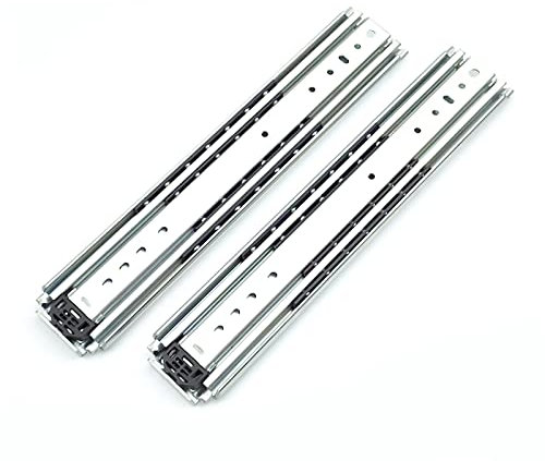 HSIRYAOHD Strapazierfähige Schubladenschienen, Vollauszug, 1000 mm, Metall, Stahl, Kugellager, Schubladenschienen, 3 Falten, Ra für 220 bis 500 kg Kapazität, Seitenmontage, 1 Paar