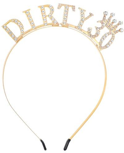 Thinp Dirty Thirty 30. Geburtstags Krone,Dirty Thirty 30. Geburtstag Kopfschmuck,30.Geburtstag Stirnbänder,30. Geburtstags Tiara,Gold 30th Birthday Stirnband für Frauen Geburtstagsparty Deko Zubehör