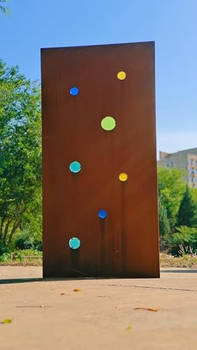 Zen Man Edelrost Garten Sichtschutz aus Metall Rost Gartenzaun Gartendeko Edelrost Sichtschutzwand mit Glas 032168-4, B75 H180cm, 17,5kg