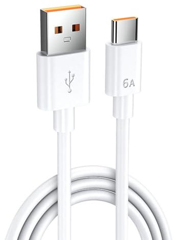 Tipo C Cable-6a 66W Carga rápida USB Cable de carga tipo C, Cable de datos USB de C rápido para carga rápida, transmisión de datos de alta velocidad, compatible con tabletas