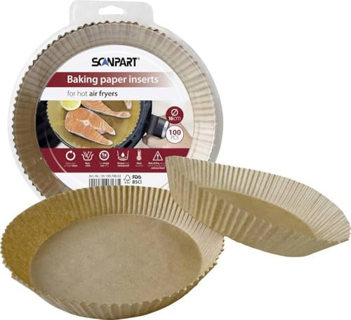 Scanpart 2910070002 Heißluftfritteusenpapier 16 cm rund, 100er