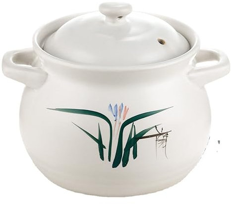 Pentola in terracotta con coperchio, ideale per stufati, porridge e zuppe, esalta il sapore naturalmente