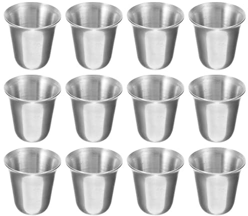 UKCOCO Lot De 12 Gobelets De Communion En Acier Inoxydable Empilables Compactes Pour Cérémonies Religieuses Église Portable Et Élégante