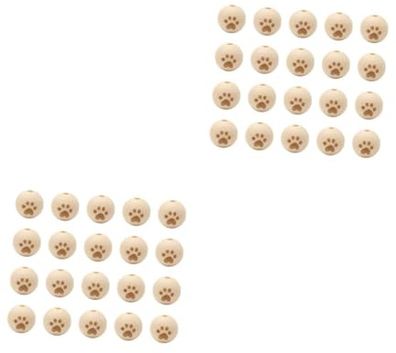 Angoily 1 Satz Fußabdruck Holzperlen Große Löcher Diy Schmuckzubehör Für Armbänder Fußkettchen Handgefertigte Holzperlen Natürlichem Material Für Kreative Bastelprojekte 20 Stück
