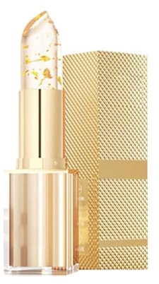 Lippenstift Durchsichtig, Temperatur Lippenstifts mit Blumen Drin, Glitzer Lippenbalsam Weiß mit Lang Anhaltendem, Anhaltender, Nahrhafter Balsam, Farbwechsel-Lipgloss Schminkkoffer Set (1PC)