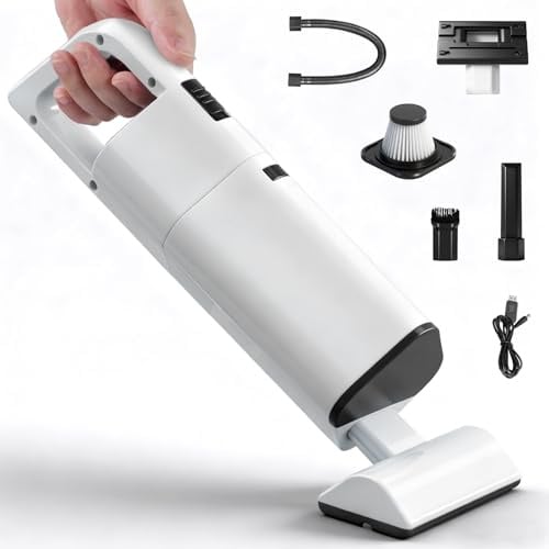 RITHRY Handstaubsauger Akku Testsieger, Akku-Handstaubsauger, 20000Pa Auto handstaubsauger Kabellos mit HEPA-Filter Mini Kleiner Wiederaufladbarer Staubsauger, Leise-Leicht für Tierhaare, Büro, Haus