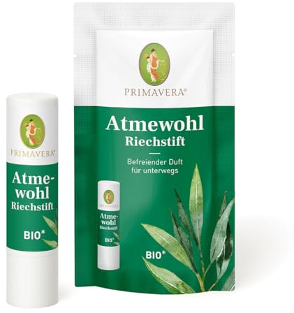 PRIMAVERA Atmewohl Riechstift bio 0,8 ml - Eukalyptus globulus, Fichtennadel und Pfefferminze - vegan