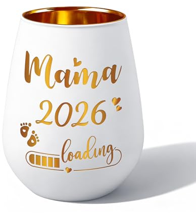 Geschenk Werdende Mama, Windlicht Geschenk für Schwangere, „Mama Loading 2026 Geschenke für Schwangerschaft Verkünden, Baby Shower, Geburtstagsgeschenk Schwangere (Ohne Kerze)