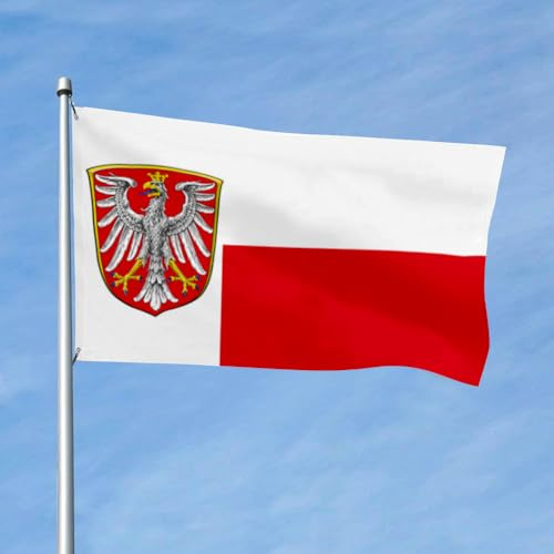 Città Di Francoforte Garden Flag Con 2 Occhielli Bandiere Da Giardino Resistente Alle Intemperie Bandiere Di Benvenuto Decorazione Per All'Aperto Fattoria Patio 90X152Cm