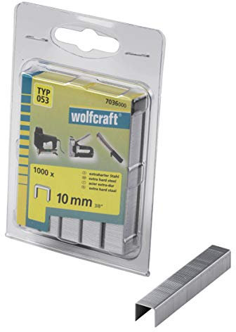 Wolfcraft 7036000 Breitrückenklammern, extra harter Stahl, Typ 053 10mm, 1000 Stück