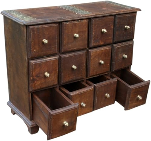 Guru-Shop Armoire à Tiroirs, Armoire de Pharmacien, Armoire à Bijoux - Modèle 7, Marron, 42x51x20 cm, Boîtes, Coffrets Cercueils