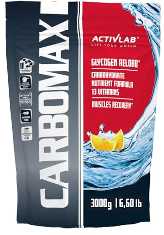 Activlab CARBOMAX 3000g, Kohlenhydrat mit Vitaminen, Energie und Glykogenauffüllung, für Training, Regeneration nach intensivem körperlichem Training, Zitrone
