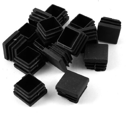 sourcing map Plastic Square Blanking End Cap Tubing Tube Inserts 25mm x 25mm 15 Pcs
