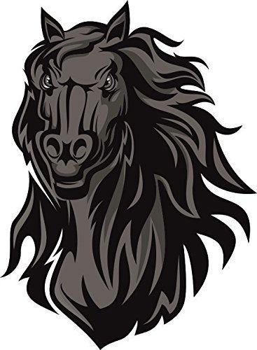 U24 Aufkleber Black Horse Pferd Mustang Autoaufkleber Sticker Konturschnitt