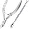 Cuticle Nipper with Cuticle Pusher-Professional Grade Stainless Steel Cuticle Remover & Cutter-Durable Manicure and Pedicu.